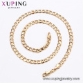 44290 xuping plain silk thread brass chains necklace fake gold filled jewelry for free sample